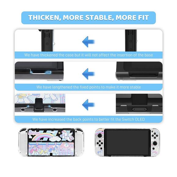 FANPL Rainbow Carousel Compatible with Nintendo Switch OLED Case Cover Unicorn - Picture 9 of 14